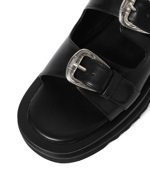 JUNRED（ジュンレッド）の「シンセティックレザーヒールストラップサンダル（サンダル・メンズ・ブラック系その他・S/M/L）」の13枚目の写真