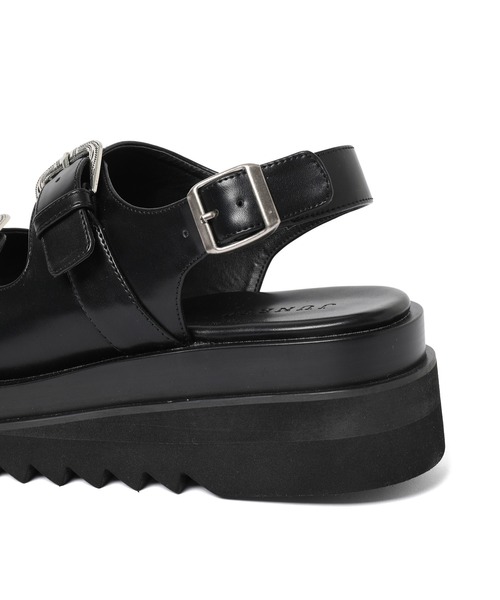 JUNRED（ジュンレッド）の「シンセティックレザーヒールストラップサンダル（サンダル・メンズ・ブラック系その他・S/M/L）」の16枚目の写真