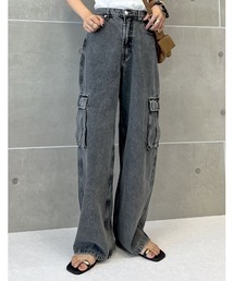 Re:EDIT | [2024 SUMMER COLLECTION][低身長/高身長サイズ有]コットンデニムサイドポケットカーゴパンツ(デニムパンツ)