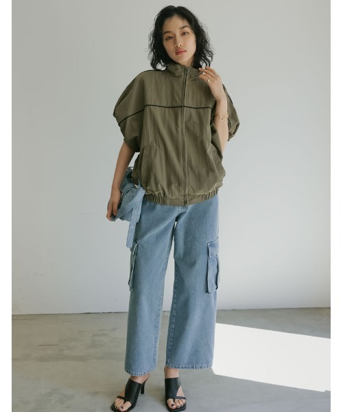 Re:EDIT（リエディ）の「[2024 SUMMER COLLECTION][低身長/高身長サイズ有]コットンデニムサイドポケットカーゴパンツ（デニムパンツ・レディース・ブラック/ブルー・SHORT/SMALL/MEDIUM/TALL/LARGE）」の16枚目の写真