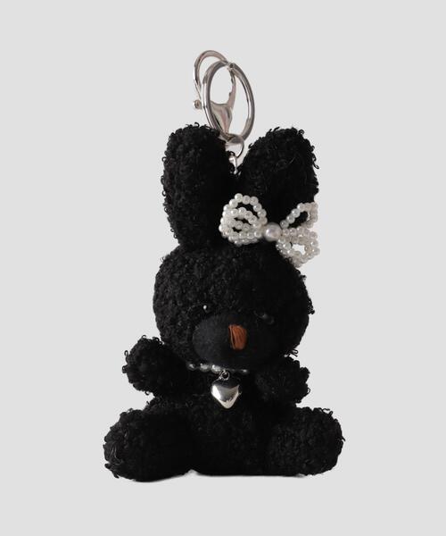 WEGO（ウィゴー）の「WEGO/もこもこファンシーうさぎぬいぐるみキーホルダー（キーホルダー・レディース・ピンク/ブラック/ベージュ/オフホワイト・FREE）」の8枚目の写真