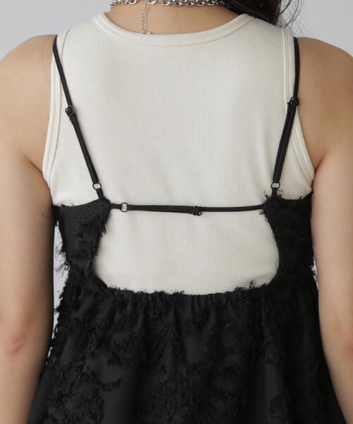 FREE'S MART（フリーズマート）の「◆フリンジジャガードキャミワンピース（ワンピース・レディース・ホワイト/ブラック・SMALL/MEDIUM）」の17枚目の写真