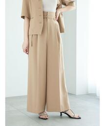Te chichi | ハイウエストタックワイドパンツ（セットアップ可）(その他パンツ)
