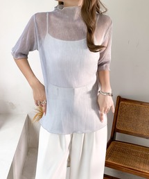 emi+（エミプラス）の「プチハイネックラメシアーメロートップス（Tシャツ/カットソー）」