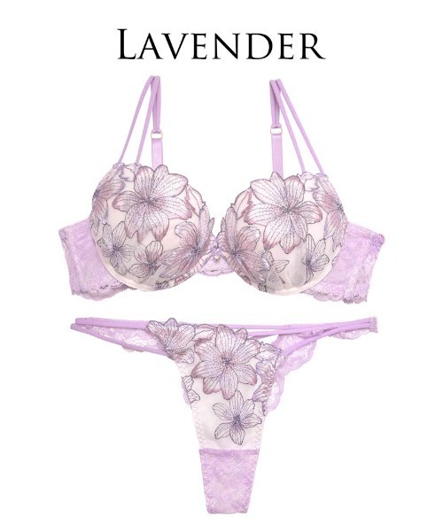 スイート シアー リリー ブラジャー & バック透け Tバック ショーツ セット(ブラ&ショーツ)|Reinest(レイネスト) スイート シアー リリー ブラジャー & バック透け Tバック ショーツ セット(ブラ&ショーツ)|Reinest(レイネスト)