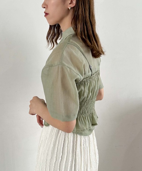 archives（アルシーヴ）の「楊柳シャツＸビスチェＳＥＴ（シャツ/ブラウス・レディース・グリーン/アイボリー/ブラック・MEDIUM）」の5枚目の写真