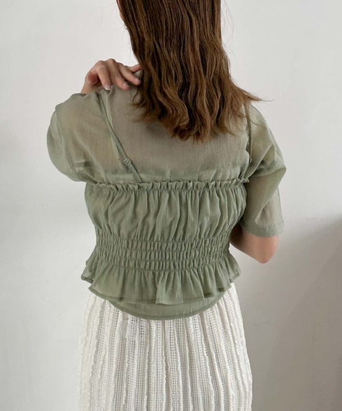 archives（アルシーヴ）の「楊柳シャツＸビスチェＳＥＴ（シャツ/ブラウス・レディース・グリーン/アイボリー/ブラック・MEDIUM）」の6枚目の写真