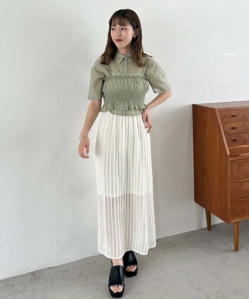 archives（アルシーヴ）の「楊柳シャツＸビスチェＳＥＴ（シャツ/ブラウス・レディース・グリーン/アイボリー/ブラック・MEDIUM）」の11枚目の写真