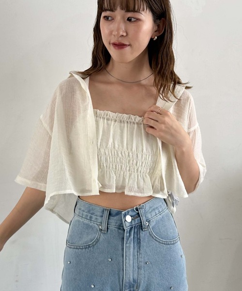 archives（アルシーヴ）の「楊柳シャツＸビスチェＳＥＴ（シャツ/ブラウス・レディース・グリーン/アイボリー/ブラック・MEDIUM）」の12枚目の写真