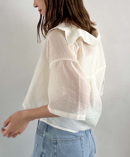 archives（アルシーヴ）の「楊柳シャツＸビスチェＳＥＴ（シャツ/ブラウス・レディース・グリーン/アイボリー/ブラック・MEDIUM）」の13枚目の写真