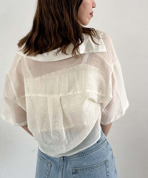 archives（アルシーヴ）の「楊柳シャツＸビスチェＳＥＴ（シャツ/ブラウス・レディース・グリーン/アイボリー/ブラック・MEDIUM）」の14枚目の写真