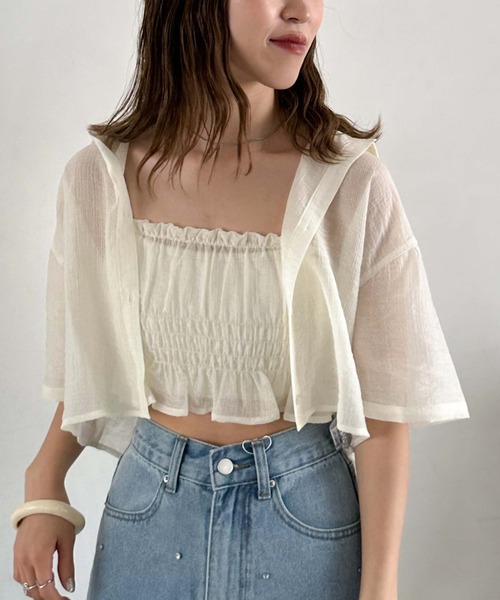 archives（アルシーヴ）の「楊柳シャツＸビスチェＳＥＴ（シャツ/ブラウス・レディース・グリーン/アイボリー/ブラック・MEDIUM）」の15枚目の写真