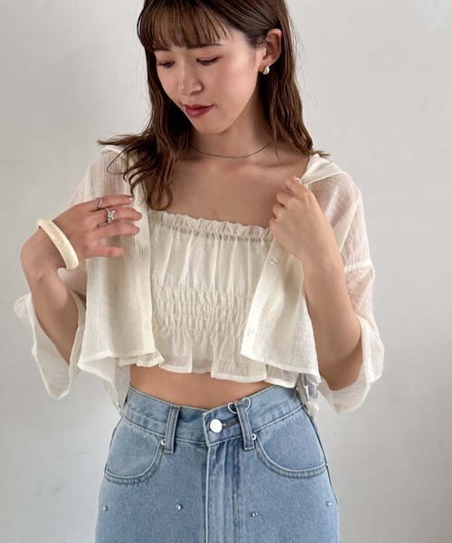 archives（アルシーヴ）の「楊柳シャツＸビスチェＳＥＴ（シャツ/ブラウス・レディース・グリーン/アイボリー/ブラック・MEDIUM）」の16枚目の写真