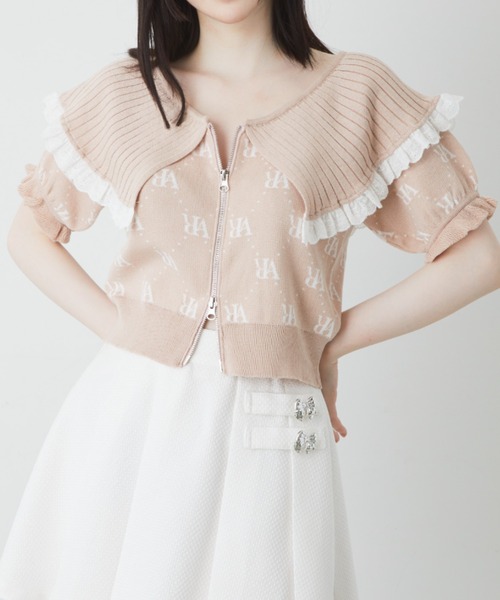 フロントZIPモノグラムTOPS（ニット/セーター）｜Ank Rouge（アンクルージュ）