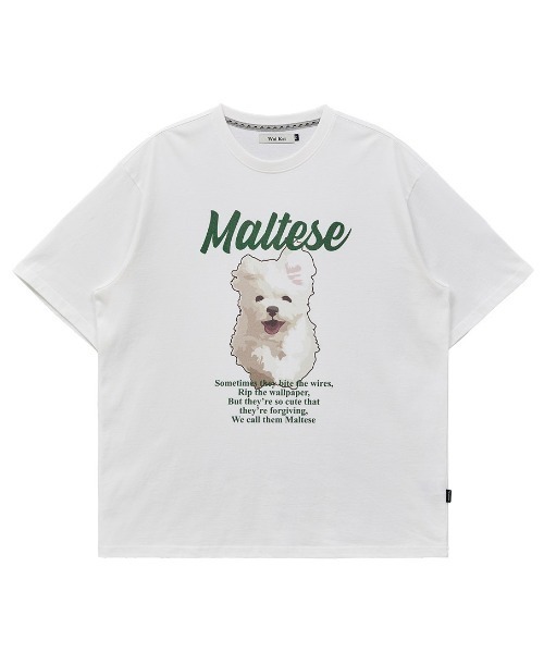 WaiKei（ワイケイ）の「A'GEM/9 × .kom 『WaiKei/ワイケイ』 GOOREUM illustration half Sleeve T-shirt /グリム マルチーズ イラスト半袖カットソー（Tシャツ/カットソー・レディース・ブラック/ホワイト/ネイビー・ｻﾝﾌﾟﾙS/50-52/48㎝）」の14枚目の写真