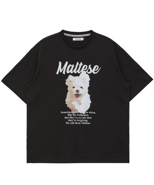 WaiKei（ワイケイ）の「A'GEM/9 × .kom 『WaiKei/ワイケイ』 GOOREUM illustration half Sleeve T-shirt /グリム マルチーズ イラスト半袖カットソー（Tシャツ/カットソー・レディース・ブラック/ホワイト/ネイビー・ｻﾝﾌﾟﾙS/50-52/48㎝）」の16枚目の写真