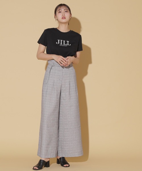JILL by JILL STUART（ジルバイジルスチュアート）の「◇オーガニックコットンビジューロゴTシャツ（Tシャツ/カットソー・レディース・ホワイト/ブラック・FREE）」の6枚目の写真