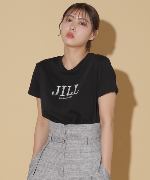 JILL by JILL STUART（ジルバイジルスチュアート）の「◇オーガニックコットンビジューロゴTシャツ（Tシャツ/カットソー・レディース・ホワイト/ブラック・FREE）」の8枚目の写真