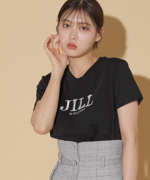 JILL by JILL STUART（ジルバイジルスチュアート）の「◇オーガニックコットンビジューロゴTシャツ（Tシャツ/カットソー・レディース・ホワイト/ブラック・FREE）」の7枚目の写真
