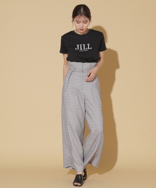 JILL by JILL STUART（ジルバイジルスチュアート）の「◇オーガニックコットンビジューロゴTシャツ（Tシャツ/カットソー・レディース・ホワイト/ブラック・FREE）」の5枚目の写真