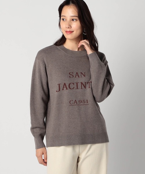 Grand PARK（グランドパーク）の「ジャガード配色ロゴニット（ニット/セーター・レディース・ブラウン/ネイビー/ライトグレー・FREE）」の3枚目の写真