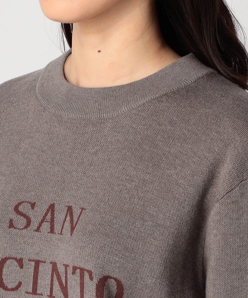 Grand PARK（グランドパーク）の「ジャガード配色ロゴニット（ニット/セーター・レディース・ブラウン/ネイビー/ライトグレー・FREE）」の6枚目の写真