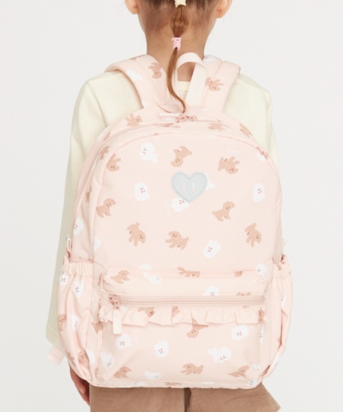 Kids Foret(キッズフォーレ)の「プードル・働く車総柄撥水ボンディングリュック(バックパック/リュック・キッズ・ピンク/ブルー/ライトベージュ/グリーン・M/L)」の4枚目の写真