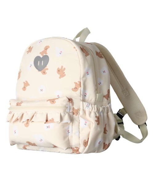 Kids Foret(キッズフォーレ)の「プードル・働く車総柄撥水ボンディングリュック(バックパック/リュック・キッズ・ピンク/ブルー/ライトベージュ/グリーン・M/L)」の2枚目の写真