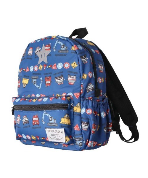 Kids Foret(キッズフォーレ)の「プードル・働く車総柄撥水ボンディングリュック(バックパック/リュック・キッズ・ピンク/ブルー/ライトベージュ/グリーン・M/L)」の8枚目の写真