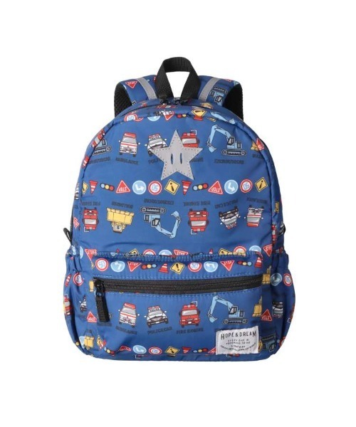 Kids Foret(キッズフォーレ)の「プードル・働く車総柄撥水ボンディングリュック(バックパック/リュック・キッズ・ピンク/ブルー/ライトベージュ/グリーン・M/L)」の7枚目の写真