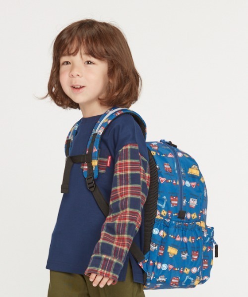 Kids Foret(キッズフォーレ)の「プードル・働く車総柄撥水ボンディングリュック(バックパック/リュック・キッズ・ピンク/ブルー/ライトベージュ/グリーン・M/L)」の19枚目の写真