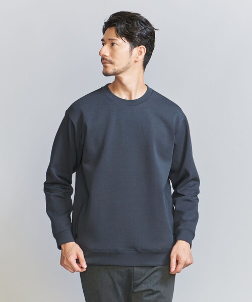 BEAUTY&YOUTH UNITED ARROWS(ビューティーアンドユースユナイテッドアローズ)の「【WEB限定 WARDROBE SMART】ダブルニット クルーネック スウェット/セットアップ対応(スウェット・メンズ・グレー/オリーブ/ブラック/ロイヤルブルー/ダークグレー/ナチュラル・XL/L/M/S)」の6枚目の写真