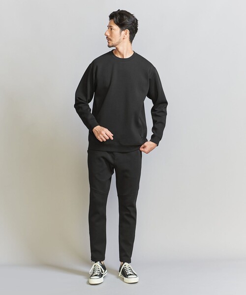 BEAUTY&YOUTH クルーネックスウェットS WEB限定 WARDROBE SMART】ダブルニット クルーネック スウェット