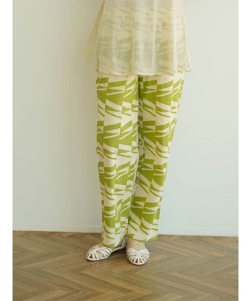 FIKA.(フィーカ)の「Geometric wide pants(その他パンツ・レディース・ライム/ブラック・MEDIUM)」の9枚目の写真