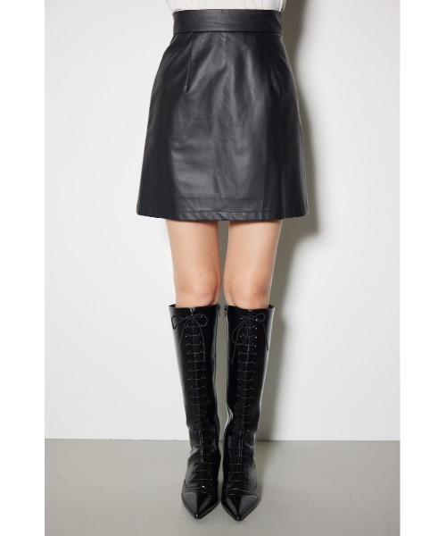 rienda(リエンダ)の「フェイクレザーミニスコショ(スカート・レディース・ブラック/ピンク・X-SMALL/SMALL/MEDIUM)」の6枚目の写真