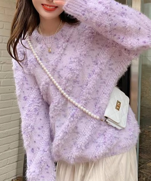 GEMEDA(ジェメダ)の「ミックスヤーンニットプルオーバー(ニット/セーター・レディース・ピンク/パープル/ブルー・M)」の9枚目の写真