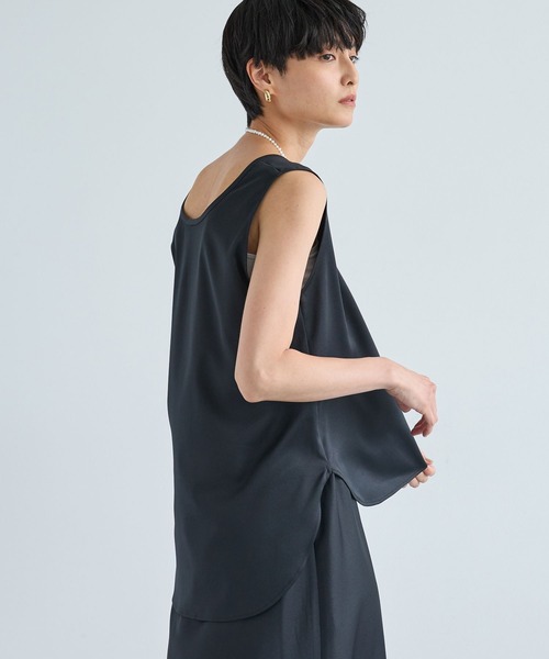 BARNYARDSTORM（バンヤードストーム）の「BARNYARDSTORM / サテンタンク / マシンウォッシャブル（タンクトップ・レディース・モカ/ブラック・FREE）」の8枚目の写真