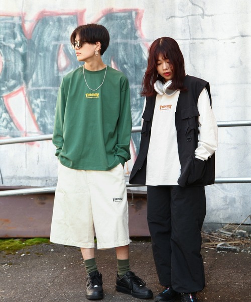 THRASHER（スラッシャー）の「【THRASHER】 バックプリント 長袖 Tシャツ / ロンT（Tシャツ/カットソー・メンズ・グリーン/ホワイト/グレー/ブラック・LARGE/MEDIUM）」の5枚目の写真