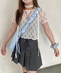 nemne store | 【Seoup】ボウタイ付レーストップス(Tシャツ/カットソー)