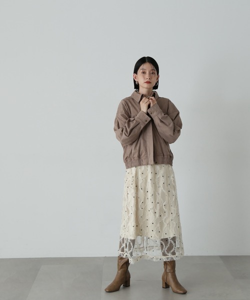 N.（N. Natural Beauty Basic）（エヌエヌナチュラルビューティーベーシック）の「◆スウェードブルゾン（ブルゾン・レディース・ベージュ/ブラウン・MEDIUM）」の3枚目の写真