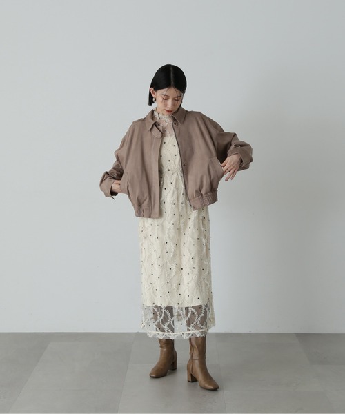 N.（N. Natural Beauty Basic）（エヌエヌナチュラルビューティーベーシック）の「◆スウェードブルゾン（ブルゾン・レディース・ベージュ/ブラウン・MEDIUM）」の5枚目の写真