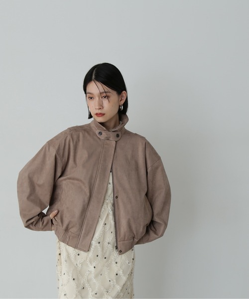 N.（N. Natural Beauty Basic）（エヌエヌナチュラルビューティーベーシック）の「◆スウェードブルゾン（ブルゾン・レディース・ベージュ/ブラウン・MEDIUM）」の7枚目の写真