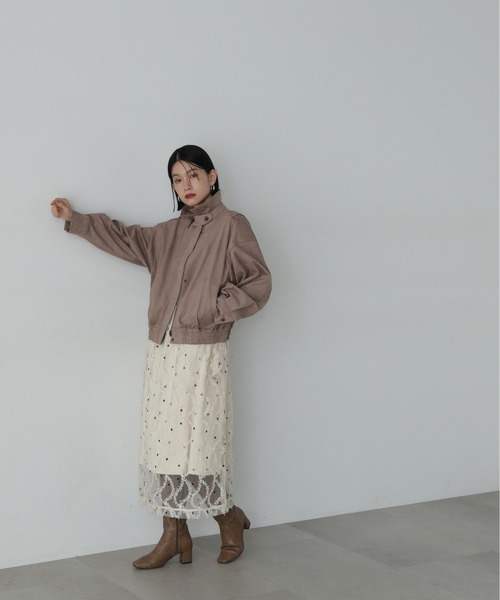 N.（N. Natural Beauty Basic）（エヌエヌナチュラルビューティーベーシック）の「◆スウェードブルゾン（ブルゾン・レディース・ベージュ/ブラウン・MEDIUM）」の9枚目の写真