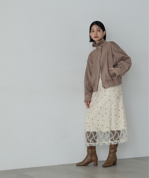 N.（N. Natural Beauty Basic）（エヌエヌナチュラルビューティーベーシック）の「◆スウェードブルゾン（ブルゾン・レディース・ベージュ/ブラウン・MEDIUM）」の10枚目の写真