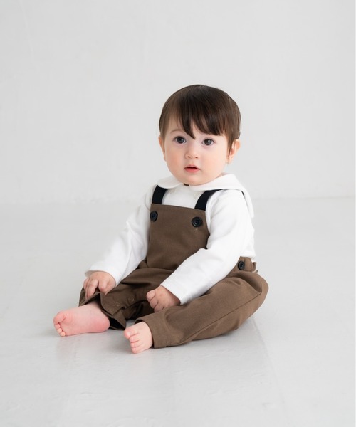 【セール】ポプリンbabyサロペットロンパース(ロンパース)|maarook(マルーク)