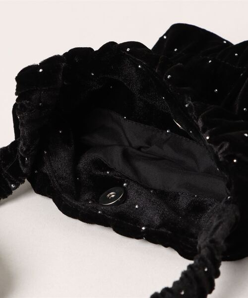 coca（coca）（コカ）の「ラインストーン ベロアショルダーバッグ（ショルダーバッグ・レディース・ブラウン/ブラック・ONE SIZE）」の3枚目の写真