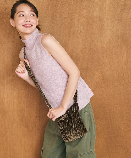 coca（coca）（コカ）の「ラインストーン ベロアショルダーバッグ（ショルダーバッグ・レディース・ブラウン/ブラック・ONE SIZE）」の11枚目の写真