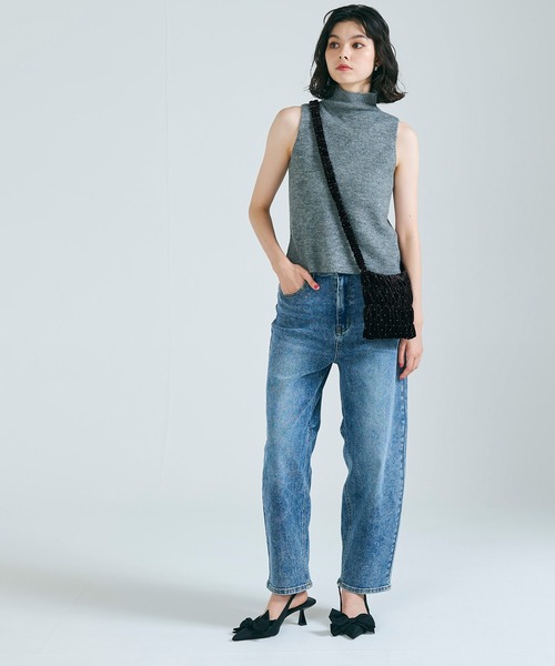 coca（coca）（コカ）の「ラインストーン ベロアショルダーバッグ（ショルダーバッグ・レディース・ブラウン/ブラック・ONE SIZE）」の6枚目の写真