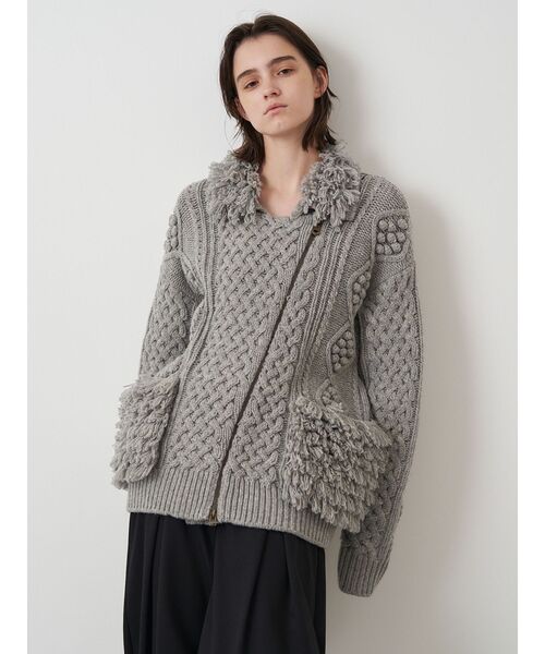 ELENDEEK(エレンディーク)の「ケーブルジップブルゾン(ブルゾン・レディース・グレー/アイボリー・FREE)」の6枚目の写真