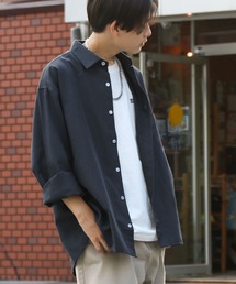 ZIP FIVE | 【ZIP FIVE】 CVCオックス レギュラーカラー 長袖 シンプル オーバーサイズ シャツ(シャツ/ブラウス)